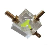 Minflora Indicatore di flusso d'acqua in acrilico per sistemi di raffreddamento PC, misuratore di portata a sfera galleggiante ad alta sensibilità con raccordo in ottone standard per macchina da