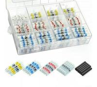 Minflora Kit di guarnizioni termorestringenti per saldatura, terminali con anello di stagno e manicotti foderati con colla, per riparazione di cablaggi di motociclette marine automobilistiche, 50