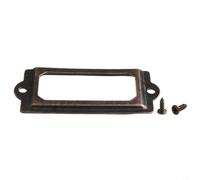 Minflora Maniglie per etichette per cassetti, in ottone anticato, con cornice e porta nome, per organizzare armadi, armadi e cassetti da farmacia (bronzo rosso)