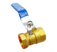 Minflora Valvola a sfera a compressione da 2,5 cm, in ottone resistente con leva rivestita in vinile, valutazione 600 WOG per acqua potabile, spegnimento del controllo del flusso in linea per sistemi
