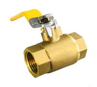 Minflora Valvola a sfera a compressione da 2,5 cm, in ottone resistente con leva rivestita in vinile, valutazione 600 WOG per acqua potabile, spegnimento del controllo del flusso in linea per sistemi