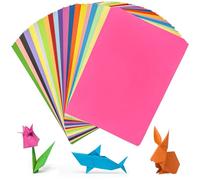 Minfuerang 200 Fogli Carta Origami A4, 20 Colori Vivaci Carta Origami Colorata 70g/m² Fogli Colorati A4 per Progetti Artistici e Artigianali Fai da Te (Multicolore)