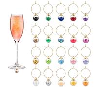 Minfuerang 20Pcs Ciondoli per Distinguere i Bicchieri da Vino, Segnabicchieri Marcatori di Ciondoli per Bicchieri di Vino, Segna Bicchieri Calici Charms per Feste,Cocktail,Champagne (Stile B)