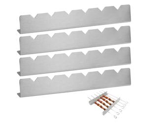 MINGBOLIN Set di 4 supporti per spiedini da barbecue, in acciaio inox, 6 posti, 30 cm