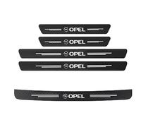 MINGFU 4 Pezzi Car Adesivi Soglia Fibra Carbonio per Opel Corsa F 2019-2024, Battitacco Prevenire L'Usura AntiGraffio Accessori Styling Dll'auto
