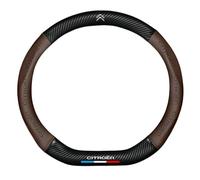 MINGFU Auto Coprivolante per Citroen C4 Cactus 2018-2020, Volante Coprivolante Cassa dello Sterzo Antiscivolo Copristerzo Auto Accessori,Type-D,Brown