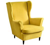 Mingfuxin Wingback, set di 2 coprisedia elasticizzati per sedia ad ala e divano, fodera rimovibile in velluto per poltrona, protezione per mobili, per soggiorno, camera da letto, hotel