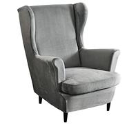 Mingfuxin Wingback, set di 2 coprisedia elasticizzati per sedia ad ala e divano, fodera rimovibile in velluto per poltrona, protezione per mobili, per soggiorno, camera da letto, hotel