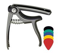 Minghunian Clip per Plettro per Chitarra 4 In 1 con Morsetto per Chitarra, Estrattore per Perno con 5 Plettri per Chitarra Acustica o Elettrica A 6 Corde