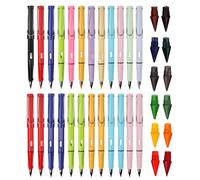 Minging 24 matite senza inchiostro, matita eterna Infinity con gomma, 12 teste sostituibili portatili riutilizzabili per scrivere e disegnare, regalo Eleve Pen Eterno