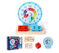 Minging Orologio Educativo per Bambini, Orologio Didattico in Legno con Lancette delle Ore e dei Minuti Giocattoli per Bambini Che Imparano a Insegnare l'Orologio Colorato Orologio Didattico