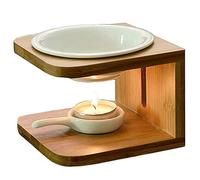 MINGJIANG Bruciatore di olio essenziale in ceramica di bambù, bruciatore per olio combustibile, per aromaterapia, per decorazione soggiorno, camera da letto, ufficio