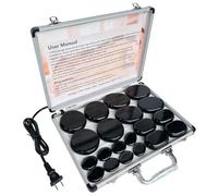 MINGJISHIYE Pietre calde per massaggio, pietra riscaldante al basalto, 18 pezzi, kit di pietre calde per casa, spa, riscaldamento, terapia rilassante, allevia il dolore (8 pezzi)