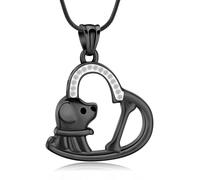 mingkejw Gioielli per cremazione per ceneri con ciondolo a forma di cuore per cani collana per animali domestici gioielli per cremazione per donne e uomini collane commemorative in acciaio
