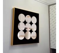 Minglez Copri Cassaforte a Muro Specchio Copri-Scatola Interruttori, Copertura Artistica per Quadro Elettrico per Parete Decorativa, Copertura per Interruttore(Gold,50x50cm(19 3/4x19 3/4"))