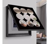 Minglez Copri Cassaforte a Muro Specchio Copri-Scatola Interruttori, Copertura Artistica per Quadro Elettrico per Parete Decorativa, Copertura per Interruttore(Black,80x80cm(31 1/2x31 1/2"))