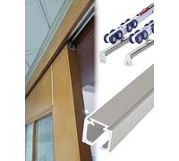 Minglez Kit Porta Scorrevole Kit Ferramenta per Porta Scorrevole a Scomparsa con Chiusura Ammortizzata 100 150 152 170 180 183 210 240 cm, Binario per Porta Scorrevole a Scomparsa(21.9ft/668cm)