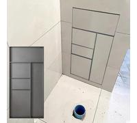 Minglez Nicchia Doccia Incasso Cestino per la Spazzatura Nascosto Piastrellabile e Portarotolo per Il Bagno, Nicchia da Incasso a Parete Sopra Il WC, Portascopino da Incasso a Filo Pavimento(Gray)