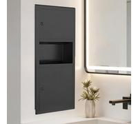 Minglez Nicchia Doccia Incasso Portarotolo da Incasso per Riporre e Risparmiare Spazio, Nicchia Doccia a Parete, Ripiano Portaoggetti Interno, Distributore di Rotoli di Carta Igienica(Black)