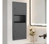 Minglez Nicchia Doccia Incasso Portarotolo da Incasso per Riporre e Risparmiare Spazio, Nicchia Doccia a Parete, Ripiano Portaoggetti Interno, Distributore di Rotoli di Carta Igienica(Gray)