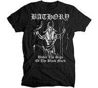 MINGLING Bathory Under The Sign of The Black Mark Vintage Mens Outdoor Graphic T Shirt