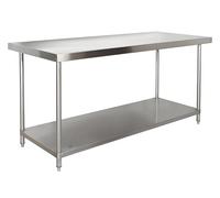 MingNov Tavolo da lavoro commerciale in acciaio inox, 1/2/3 ripiani, EN 1.4301 (304) o 1.4372 (201) in acciaio, mobile/fisso, dimensioni personalizzate, per ristorante, macelleria, ristorazione (2