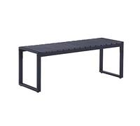 Mingone Panca da Giardino a 2 Posti Seduta in Resina Nera Panca da Esterno Gambe in Metallo Antiruggine Panca Moderna, 120cm