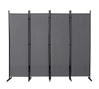 Mingone Paravento da Interno Separe Divisorio Esterno Moderno Pieghevole a 4 Pannelli con Piedini Stabili Per Interni Esterni Balcone Terrazza Soggiorno Camera da Letto, 200x176cm, Antracite