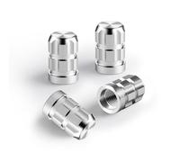 MINGRUILIHAI 4 Pezzi Tappi Valvole Auto per Toyota Highlander 2014-2017 2018 2019, Cappucci Valvola in Alluminio Tappino Coprivalvola per Pneumatici Antipolvere Ermetico,Normal-Silver