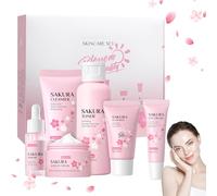 MINGRUO Set per Cura Della Pelle Del Viso Per Donna, Set per la cura del viso Sakura 6 pezzi, Set Regalo per la Cura Della Pelle, Set per la Cura Della Pelle Sakura Cura Idratante Quotidiana