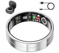 Mingtawn 2025 Nuovo Smart Ring Ultra Sottile, Monitora 24/7 Frequenza Cardiaca, SpO2, Sonno, ecc. Anelli per Uomini e Donne, Nessun Costo di Abbonamento, Android iOS (Argento Taglia 12)