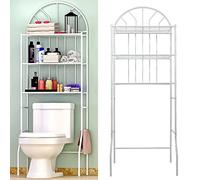 MINGYI Scaffale da bagno 3 ripiani, Portaoggetti Bagno, Armadietto di stoccaggio sopra il WC o la lavatrice con 3 ripiani, Mobili per WC (bianco, 65×34×178 cm)