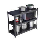 MINGYIHUI Scaffali da Cucina Nero a 3/5 Ripiani Indipendente,Carrello Portaverdure con Ruote,Scaffale da Cucina per Condimenti,Facile da Montare,Altezza dei Ripiani Regolabile(Size:80x40x80cm)