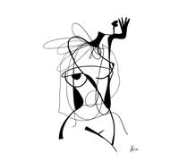 MINGYTN Casa Poster Decorativo Dipinto Su Tela, Bianco E Nero, Linea, Bellezza, Particella, Astratto, Nudo, Decorazione Da Parete, Vernice Per La Casa(D,30x40cm)