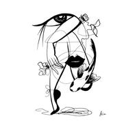 MINGYTN Casa Poster Decorativo Dipinto Su Tela, Bianco E Nero, Linea, Bellezza, Particella, Astratto, Nudo, Decorazione Da Parete, Vernice Per La Casa(O,40X50cm)