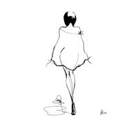 MINGYTN Casa Poster Decorativo Dipinto Su Tela, Bianco E Nero, Linea, Bellezza, Particella, Astratto, Nudo, Decorazione Da Parete, Vernice Per La Casa(I,40X50cm)