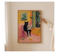 MINGYTN Casa Poster Decorativo Divertente Poster Con Stampe Su Tela Raffigurante Un Gatto Con Il Water, Dipinto Estetico Giapponese Con Dopamina Per Gli Amanti Dei Gatti, Per Bagno(40x60cm)