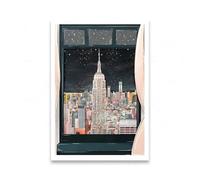 MINGYTN Casa Poster Decorativo New York Bookshop Print Brooklyn Bridge Central Park Season Night Poster Wall Art Canvas Painting For Home Room Decor(G,20x30cm)