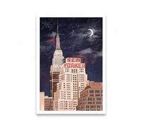 MINGYTN Casa Poster Decorativo New York Bookshop Print Brooklyn Bridge Central Park Season Night Poster Wall Art Canvas Painting For Home Room Decor(F,50x70cm)