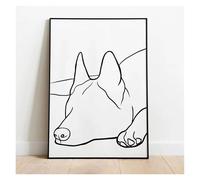 MINGYTN Casa Poster Decorativo Poster Con Silhouette Di Pastore Tedesco, Stampa Su Tela, Arte Moderna Da Parete, Per La Decorazione Della Casa, Senza Cornice(O,20x30cm)