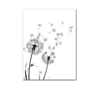 MINGYTN Casa Poster Decorativo Quadro Astratto Su Tela Con Piume, Foglie, Tarassaco, Fiori, Poster E Stampe D'arte Moderna In Bianco E Nero, Immagini Per L'arredamento Della Casa(H,40x60cm)