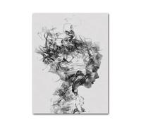 MINGYTN Casa Poster Decorativo Quadro Astratto Su Tela Con Piume, Foglie, Tarassaco, Fiori, Poster E Stampe D'arte Moderna In Bianco E Nero, Immagini Per L'arredamento Della Casa(F,40x50cm)