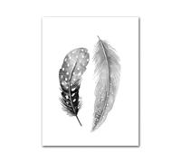 MINGYTN Casa Poster Decorativo Quadro Astratto Su Tela Con Piume, Foglie, Tarassaco, Fiori, Poster E Stampe D'arte Moderna In Bianco E Nero, Immagini Per L'arredamento Della Casa(G,40x50cm)