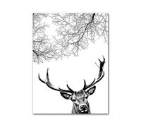 MINGYTN Casa Poster Decorativo Quadro Astratto Su Tela Con Piume, Foglie, Tarassaco, Fiori, Poster E Stampe D'arte Moderna In Bianco E Nero, Immagini Per L'arredamento Della Casa(D,40x60cm)