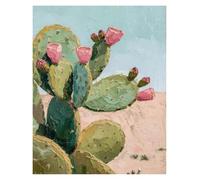 MINGYTN Casa Poster Decorativo Spiaggia Ragazza Francese Estate Cactus Palma Tartaruga Marina Conchiglie Poster Senza Cornice Stampa Tela Dipinto Arredamento Casa(Q,50x70cm)
