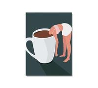 MINGYTN Casa Poster Decorativo Stampa Artistica Da Parete Astratta Con Donna Nordica Che Legge Un Libro, Caffè, Gatto, Lavanderia, Su Tela, Poster Per Soggiorno(B,40x60cm)