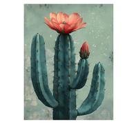 MINGYTN Casa Poster Decorativo Stampa Su Tela Con Poster Di Cactus, Decorazione Popolare Alla Moda Per La Stanza Di Casa, Villa, Estetica, Decorazione Naturale Su Tela Da Parete(B,50x70cm)