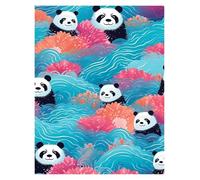 MINGYTN Casa Poster Decorativo Stampa Su Tela Con Poster Di Panda Carino, Decorazione Popolare Alla Moda Per La Stanza Di Casa, Villa, Estetica, Decorazione Naturale Su Tela Da Parete(B,40X50cm)