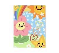 MINGYTN Casa Poster Decorativo Stampe Su Tela In Stile Dipinto Ad Olio Spesso, Con Fiori, Anatra, Bambini, Strada Di Campagna, Fiume, Decorazione Da Parete(D,50x70cm)