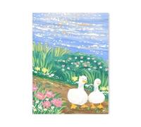 MINGYTN Casa Poster Decorativo Stampe Su Tela In Stile Dipinto Ad Olio Spesso, Con Fiori, Anatra, Bambini, Strada Di Campagna, Fiume, Decorazione Da Parete(E,40x60cm)